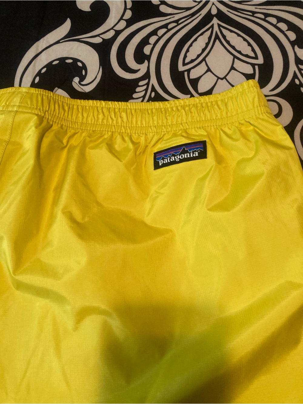 Patagonia Yellow Performance Shorts with Elastic Waist